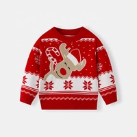 Nouveau pull de Noël d'hiver pour enfants, motif de dessin animé, col rond, tricot, tenue scolaire, garçons, filles, tissu élastique