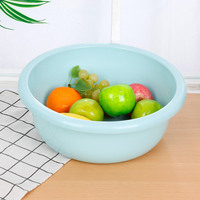 Grote ronde plastic wasbak voor het wassen van groenten en wasgoed, multifunctioneel huishoudelijk gebruik, blauwe kleur
