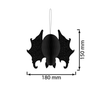 Lot de 3 décorations suspendues en nid d'abeille pour Halloween : hibou, araignée, chauve-souris – Fournitures de fête pour maison hantée, écologiques