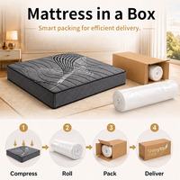 Matelas orthopédique OEM en gros, matelas compressé, matelas King Size avec structure hybride à ressorts