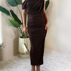 เดรสแขนกุดฤดูร้อนปี 2025 เดรสลำลองไหล่เดียวทรงเข้ารูปเอวคอดสำหรับงานปาร์ตี้หรูหรา - Product Image 3