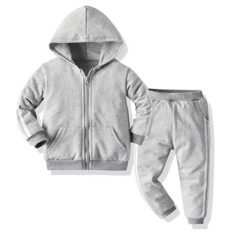 Custom Kids Trainingspakken Peuter Jongens Zip Hooded Sweatshirt Twee Stukken Jogger Trainingspak Kinderen Zweetkostuums Jongens Kleding Sets