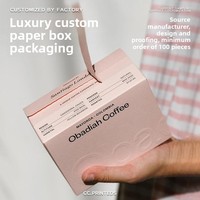 Boîtes d'emballage en papier personnalisées à oreilles de suspension pour café et encens, avec fermeture à glissière, sur mesure, en provenance de Chine