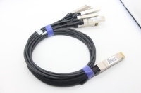 Kabel Serat Optik Tembaga Pasif REALSEA 200G QSFPDD ke SFP28 1M DAC untuk FTTH dengan Garansi 3 Tahun