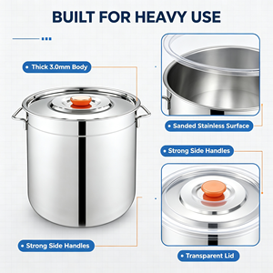 Olla para Sopa de Acero Inoxidable para Cocina Comercial, Moderna, Resistente al Calor, de Gran Capacidad, con Aislamiento Térmico - Product Image 5