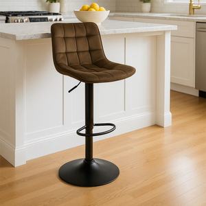 Tabourets <span class=keywords><strong>de</strong></span> <span class=keywords><strong>bar</strong></span> pivotants modernes en métal, chaises réglables en hauteur, tabourets <span class=keywords><strong>de</strong></span> comptoir, revêtement beige <span class=keywords><strong>taupe</strong></span> - Product Image 1