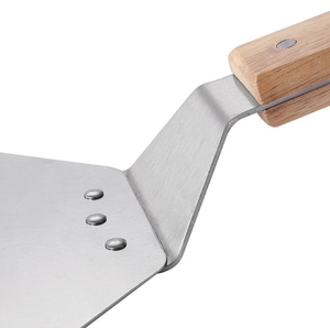 Deslizador <span class=keywords><strong>de</strong></span> pizza <span class=keywords><strong>de</strong></span> acero inoxidable <span class=keywords><strong>de</strong></span> 8 pulgadas con mango <span class=keywords><strong>de</strong></span> madera <span class=keywords><strong>de</strong></span> haya, utensilio <span class=keywords><strong>de</strong></span> cocina redondo para mover pasteles, herramientas para pizza - Product Image 5