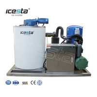 Machine à glace en flocons comestibles CEISTA 2t haute productivité, automatique, en acier inoxydable, refroidissement par eau