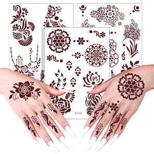Autocollants de tatouage au <span class=keywords><strong>henné</strong></span> pour le corps, effet Mehndi réaliste instantané, sans douleur, non toxique, pour occasions spéciales et séances photo - Product Image 2