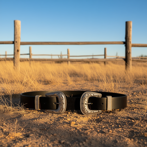 Cinturón de Cuero Genuino Angelina de 3.5cm X 100cm con Doble Hebilla, Estilo Occidental, Accesorio Casual para Mujer - Product Image 2