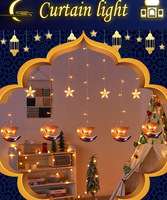 Guirlande lumineuse LED pour fenêtre extérieure, rideau de lumières féériques, 3 m, décoration de fête islamique musulmane