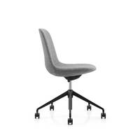 Chaise de bureau pivotante pour conférence avec siège en tissu et accoudoirs en aluminium, siège inclinable avec verrouillage pour salle de réunion