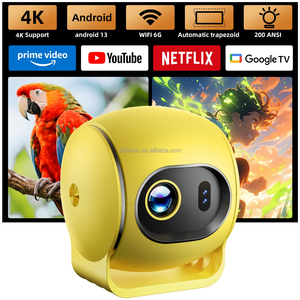 Mini Proyector Inteligente de Tiro Ultra Corto, 720P, Compatible con 4K, Android 13, 200 <span class=keywords><strong>Ansi</strong></span> Lúmenes, Altavoces Integrados, WiFi 6, HIFI Estéreo, Portátil - Product Image 1