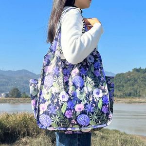 Sac fourre-tout extensible robuste, grand format, réutilisable, en polyester 210D, avec poche, pour les courses - Product Image 5