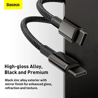 Baseus Câble USB C vers USB Type C 100W Charge rapide Câble de données Type-C PD pour iPhone 15 Pro Max MacBook iPad Xiaomi