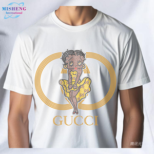 Vente flash : Transfert thermique de strass <span class=keywords><strong>Betty</strong></span> Girl brillant pour t-shirt, design personnalisé, strass à coller au fer, transfert thermique de strass <span class=keywords><strong>Betty</strong></span> - Product Image 3