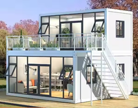 Casa Contenedor Modular Prefabricada de Acero de Lujo 20/40 pies, Edificio de Oficinas Prefabricado Moderno y Confortable Modificado