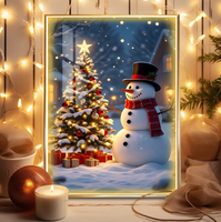 Impression d'art de Noël en lot de l'usine, peinture en cristal LED avec cadre en alliage d'aluminium.