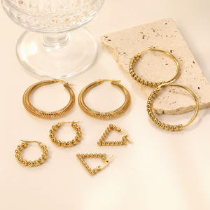 2025โรงงานใหม่ขายส่งคุณภาพสูงของผู้หญิงเครื่องประดับที่ดีหรูหราต่างหูห่วงสแตนเลสทันสมัย - Product Image 1