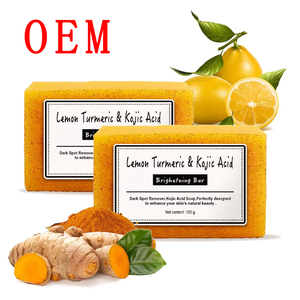 Savon Artisanal Artisanal à Froid aux Herbes Curcuma Citron Acide Kojique Miel <span class=keywords><strong>Lait</strong></span> pour Blanchiment <span class=keywords><strong>de</strong></span> la Peau Nettoyage Essentiel pour Tous Types <span class=keywords><strong>de</strong></span> Peau - Product Image 1