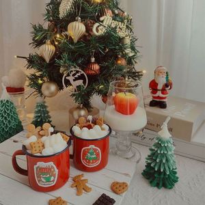 รองเท้าซานตาคลอสเซรามิกน่ารักหรูหรา2024ตกแต่งคริสต์มาสเทียนหอมสีเขียวขนมหวานสีขาวครีมของขวัญคริสต์มาส - Product Image 3