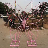 Ornamen Kupu-kupu Bunga Sutra Buatan Dekorasi Jalan Pusat Perbelanjaan Warna-warni Raksasa Tiga Dimensi Set Besar DIY Meichen Mai