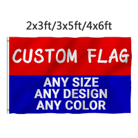 Bendera Ramah Lingkungan Cetak Digital Poliester Kustom 2x3ft 3x5ft 4x6ft Spanduk Iklan Acara Olahraga Luar Ruangan