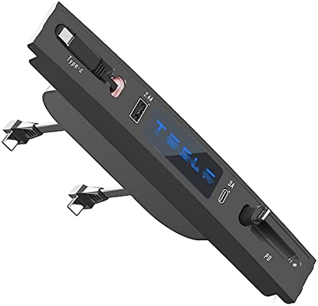 Fast Charge with Cable Adapter for Tesla USB Hub Model 3/Y Docking Station of Center Console for Tesla Interior Accessories