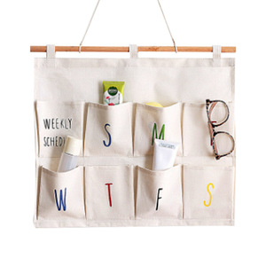 Sac de rangement en tissu multicouche en coton et lin, organisateur mural pour la maison, le dortoir, la garde-robe, les vêtements et les accessoires - Product Image 5
