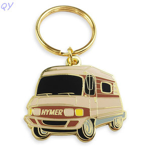 QY Metal Zinc Alloy Key Chain Custom Enamel <b>Keyring</b> Gold Tone Emblem Key Holder for Promotion Gift - Product Image 5