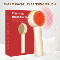 Brosse nettoyante électrique chauffante en silicone souple pour le visage, double face, portable, fabricant OEM en gros