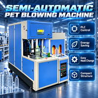 Machine de soufflage de bouteilles PET semi-automatique pour la production de bouteilles d'eau, de boissons et de jus avec contrôle PLC