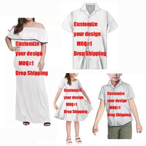 Tenues assorties pour famille pour anniversaire, ensemble de vêtements pour mère, fils, papa, filles, vert Tribal polynésien, tissu imprimé - Product Image 6