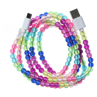 Kabel data manik-manik mutiara buatan tangan, kabel pengisian cepat lampu Tipe C ke 8pin