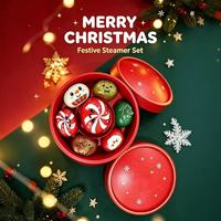 Coffret Famille de Noël : Boîte Mystère Bao Bun Squishy – Jouet Anti-Stress Réaliste à Presser – Cadeau Surprise de Vacances