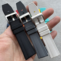 Bracelet de montre en caoutchouc fluoroélastomère FKM 20 22 mm, texture tressée, attache rapide, bracelet de remplacement sport, OEM ODM