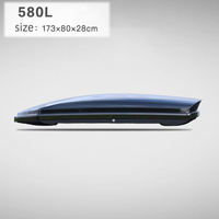 Personnalisé double face 580L ABS PC ASA Sports Style SUV Boîtes de rangement pour bagages à monter sur le toit Coffre de toit universel pour voiture de voyage