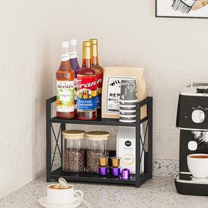 2-lớp bảng lưu trữ hàng đầu giá gỗ Tủ cà phê cho nhà bếp gia vị phòng tắm mỹ phẩm lưu trữ SORTER để sử dụng nhà - Product Image 6