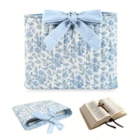 Pochette de maquillage portable à fermeture éclair, rayée, style serviette
