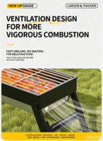 Barbecue portable pliable au charbon de bois pour le camping et les pique-niques – Vente en gros