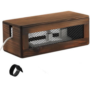 Caja de Almacenamiento de Madera con Ventilación, Rectangular, con Tapa Magnética, Organizador de Escritorio, Disipación de Calor, Gestión de Cables y Enchufes - Product Image 5