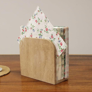 Portatovaglioli Moderno e Resistente in Travertino Naturale, Contenitore per Tovaglioli, Scatola per Estrazione Tovaglioli, Portariviste in Pietra Naturale, Porta Giornali - Product Image 4