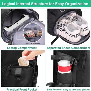 Unisex Large Capacity Duffel Bag Wet/Dry Separate <b>Shoes</b> Compartment Custom Fit <b>Swim</b> Outdoor Fitness Sports Leather Handbag - Product Image 4