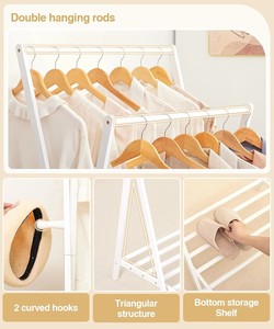 Appendiabiti in bambù bianco portatile con guardaroba pieghevole per <span class=keywords><strong>camera</strong></span> <span class=keywords><strong>da</strong></span> letto e uso domestico - Product Image 2