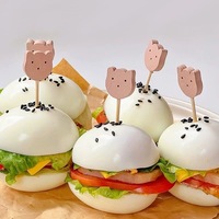 Assiettes de fête jetables en bambou massif de conception chat sans danger pour le réfrigérateur pour sandwich fourchette à fruits Hamburger Signature pour les fêtes