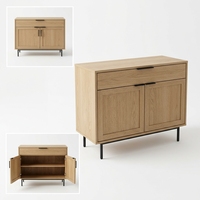 Console d'entrée moderne en bois de chêne clair, meuble de rangement étroit sur mesure OEM pour hall d'entrée d'appartement