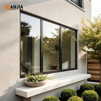 Ventana Corredera de Aluminio de Marco Delgado y Estrecho Resistente a Huracanes, Ventanas Exteriores de Vidrio Templado Resistentes al Viento para Villas