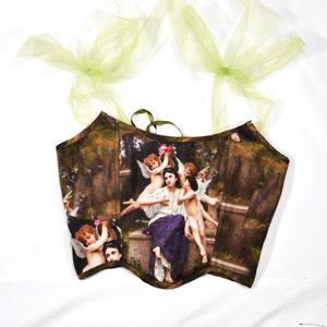 Corsé sexy para mujer, tallas grandes, corsés y bustiers, corsé de cintura delgada con cordones, corsé floral bordado de brocado. - Product Image 1