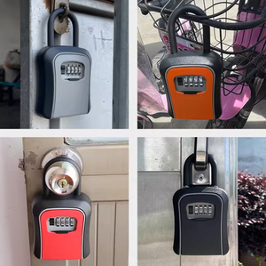 Coffre-fort portable en métal avec serrure à <span class=keywords><strong>code</strong></span>, serrure à mortaise sans clé, rangement extérieur, sécurité domestique / construction / boîte à clés avec mot de passe - Product Image 5