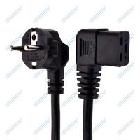 Câble d'alimentation pour serveurs, prise Schuko Europe CEE 7/7 16A 250V vers IEC 60320 C19 coudé à gauche/droite |   PDU |   Ordinateurs Personnels |   Moniteurs